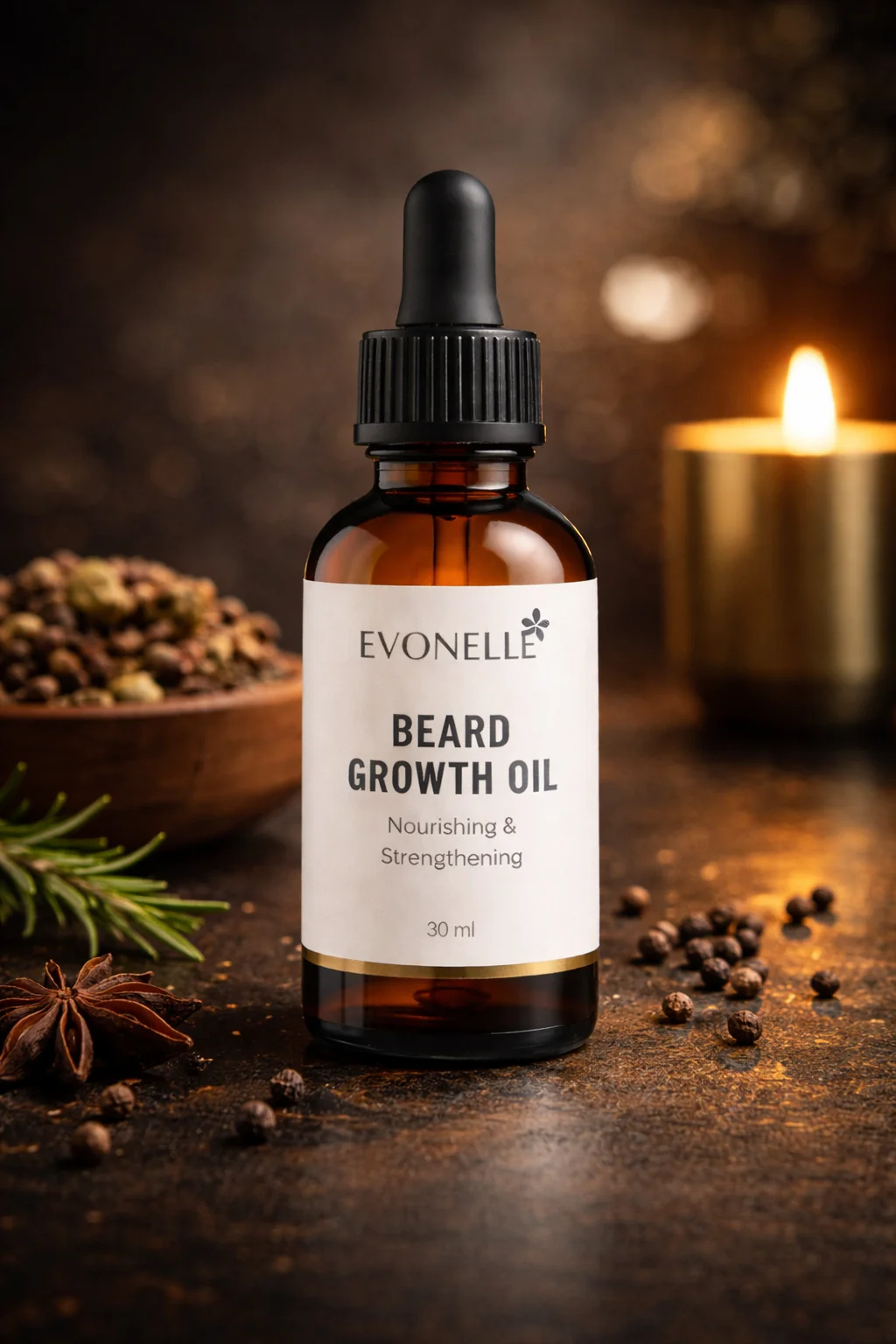 Evonelle Beard Growth Oil – Nourishing & Strengthening Formula for Thicker, Healthier Beard (30ml) - Image 4
