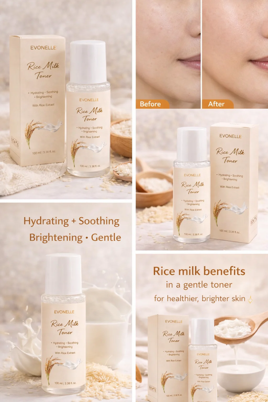Evonelle Rice Milk Toner - 100 ML - Image 3