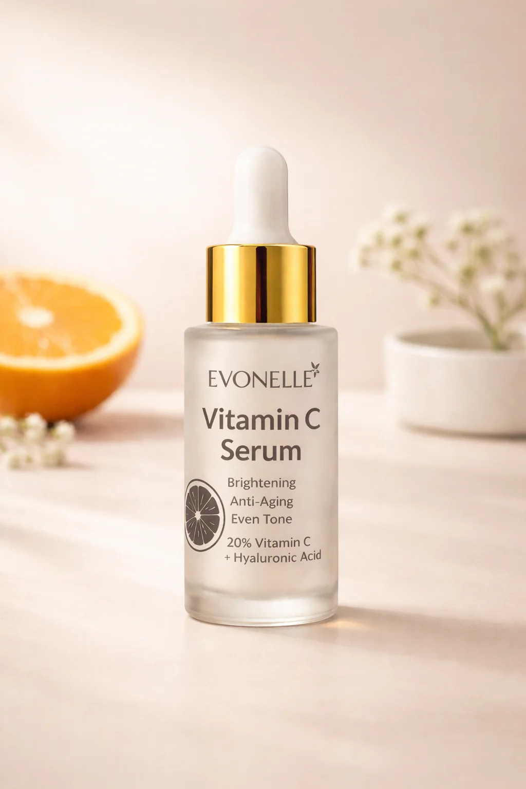 Evonelle Vitamin C Serum 20% + Hyaluronic Acid – Brightening & Anti-Aging Formula – 30ml - Image 3